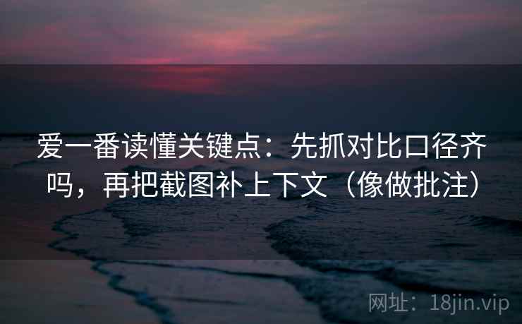 爱一番读懂关键点:先抓对比口径齐吗,再把截图补上下文(像做批注) 爱一番读懂关键点:先抓对比口径齐吗,再把截图补上下文(像做批注)
